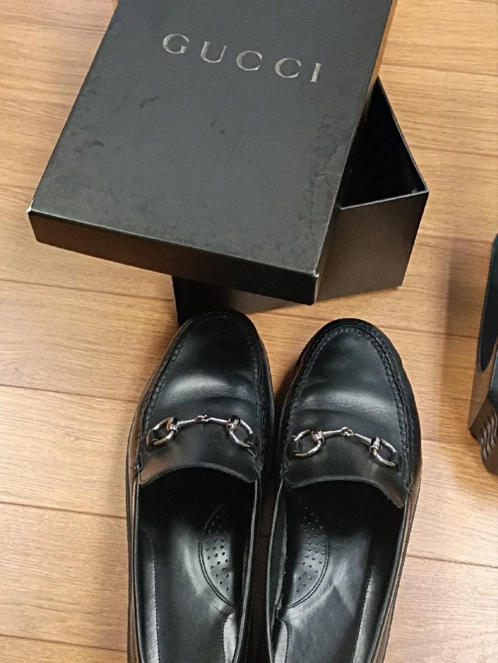 Vintage Gucci Horsebit Loafers Black Leather Bit Moccasins Men's Size 11.5 D